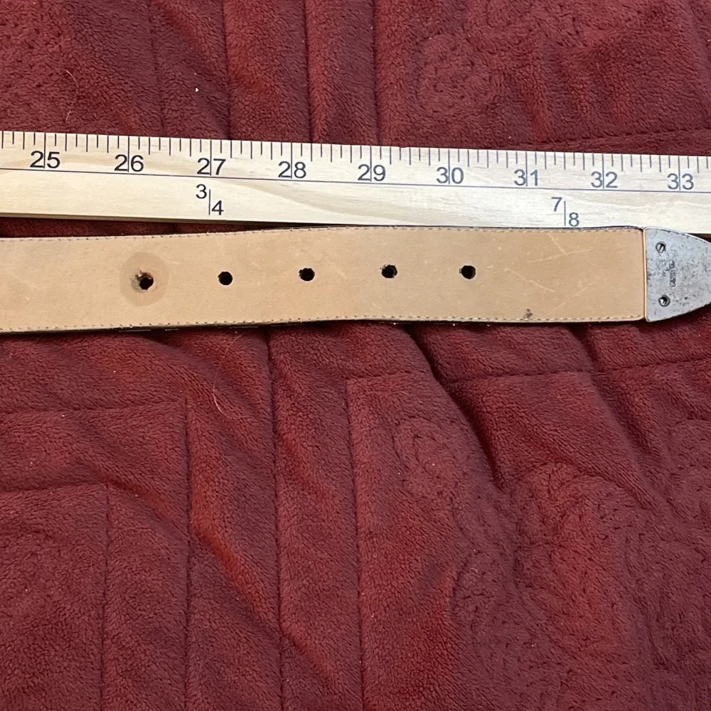 Vtg Brighton Belt S 44607 with Brown Leather and‎ Silver Embellishments, 1994